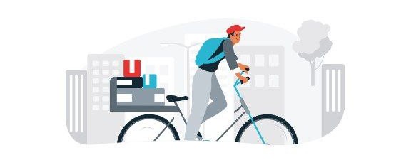 Courier on a bicycle